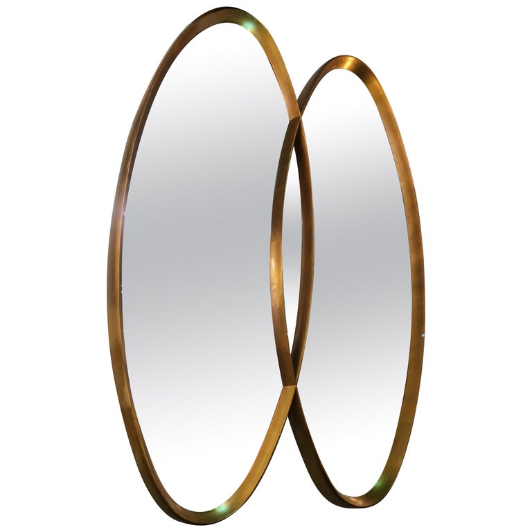 Gold Leaf Double Oval Mirror at 1stDibs