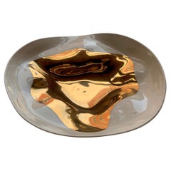 Gold Leaf Flame Design Bowl, Italy, Contemporary