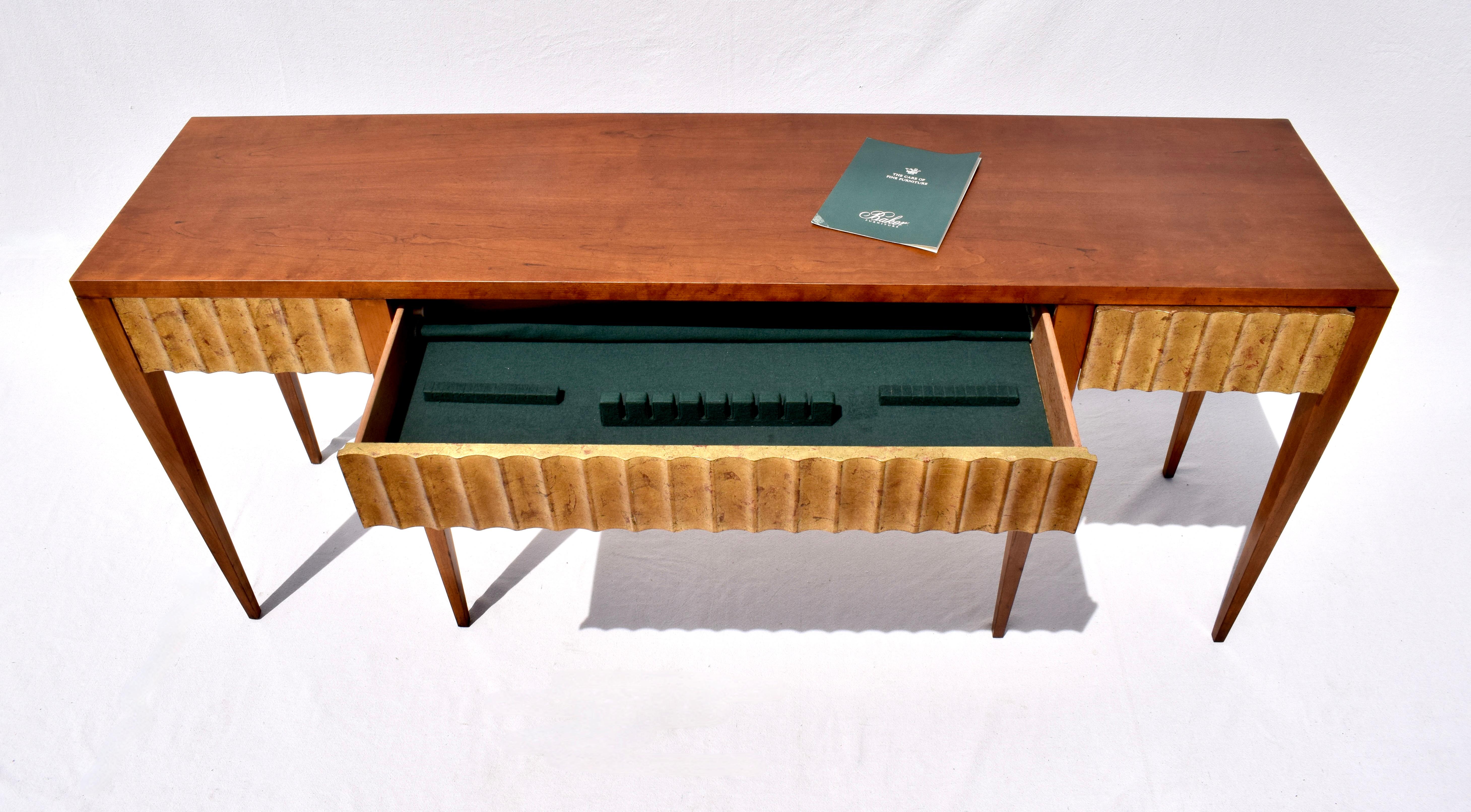 black fluted console table