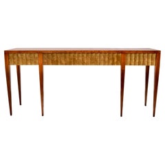 Used Gold Leaf Fluted Long Console by John Black for Baker