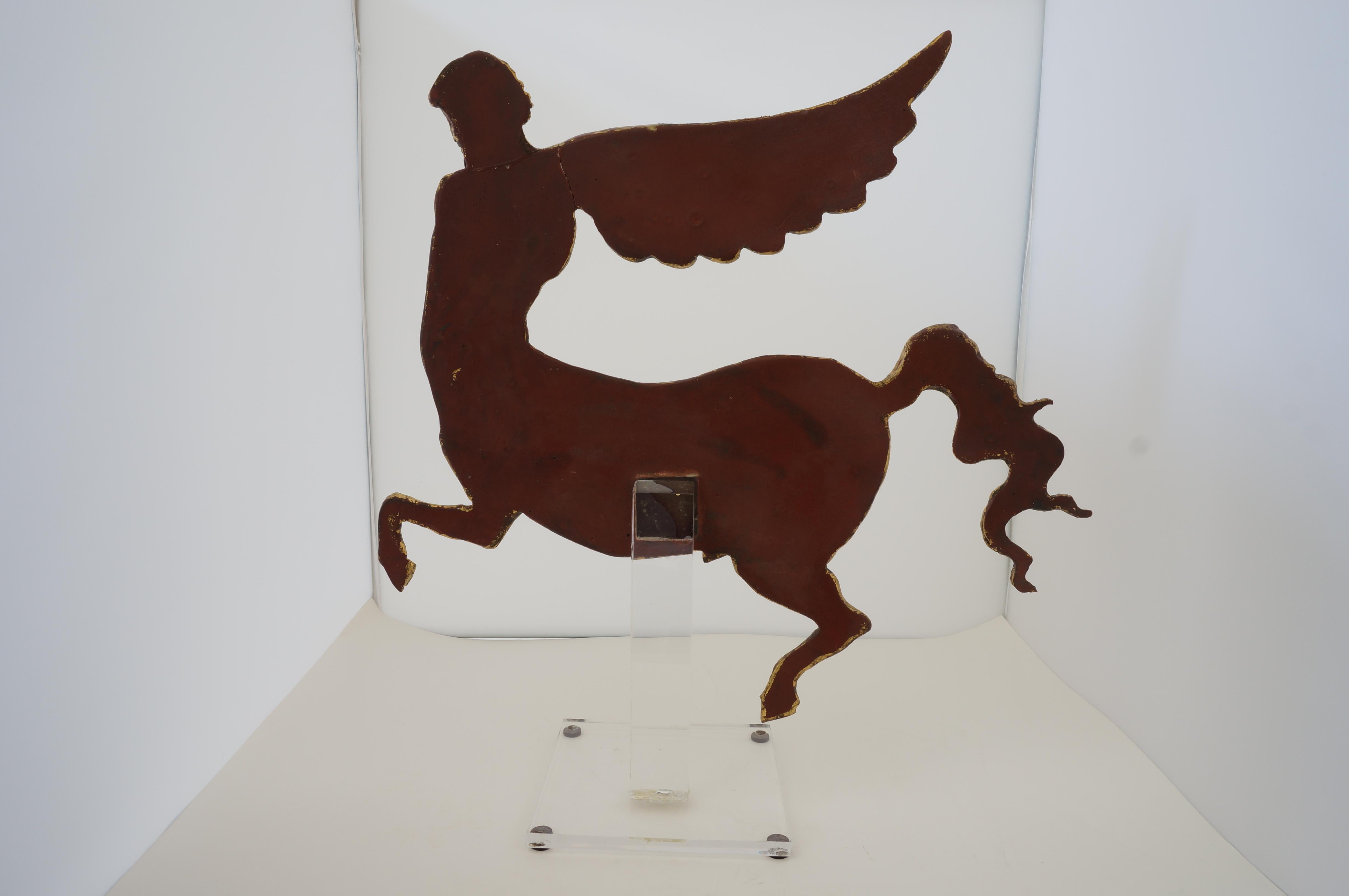 Unknown Gold-Leaf Flying Alacentaur on Lucite Stand