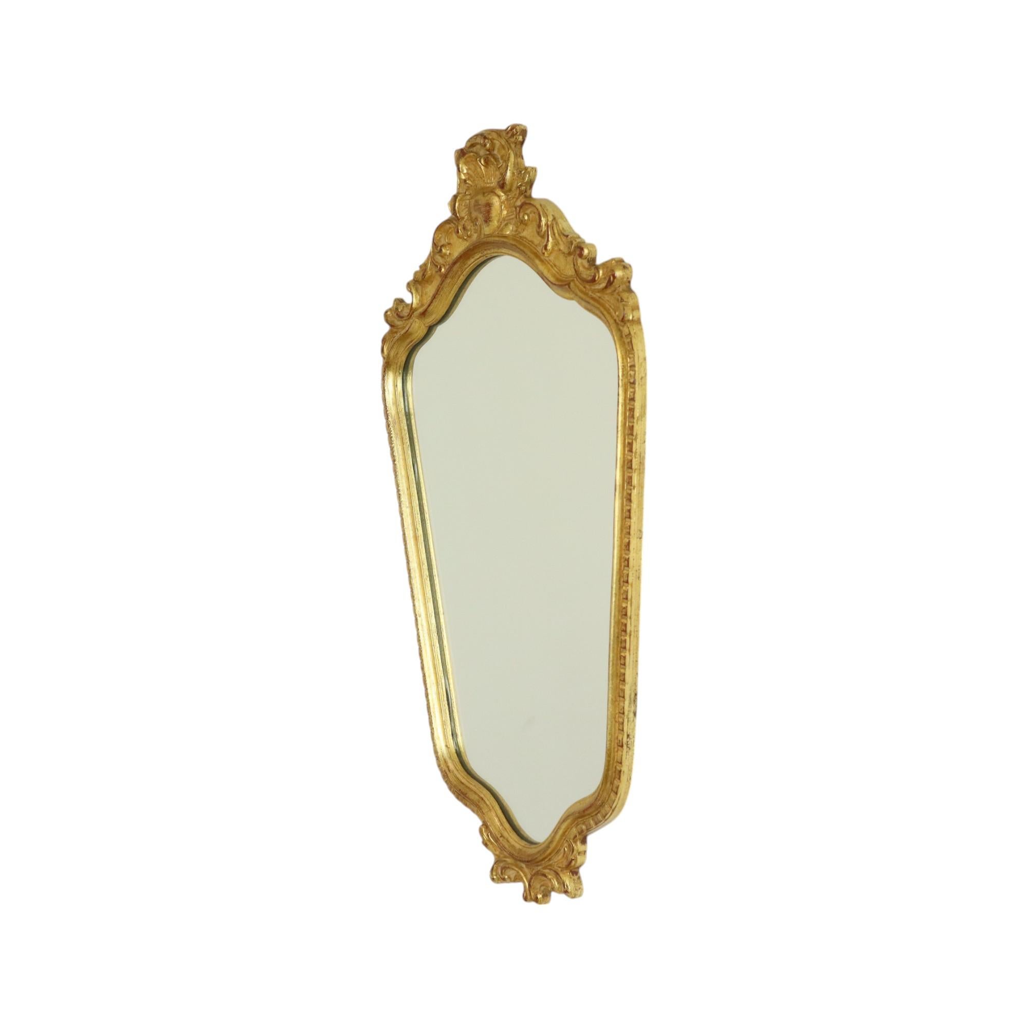 Miroir à crête doré à la feuille d'or Deknudt Facet Hollywood Regency en vente 1