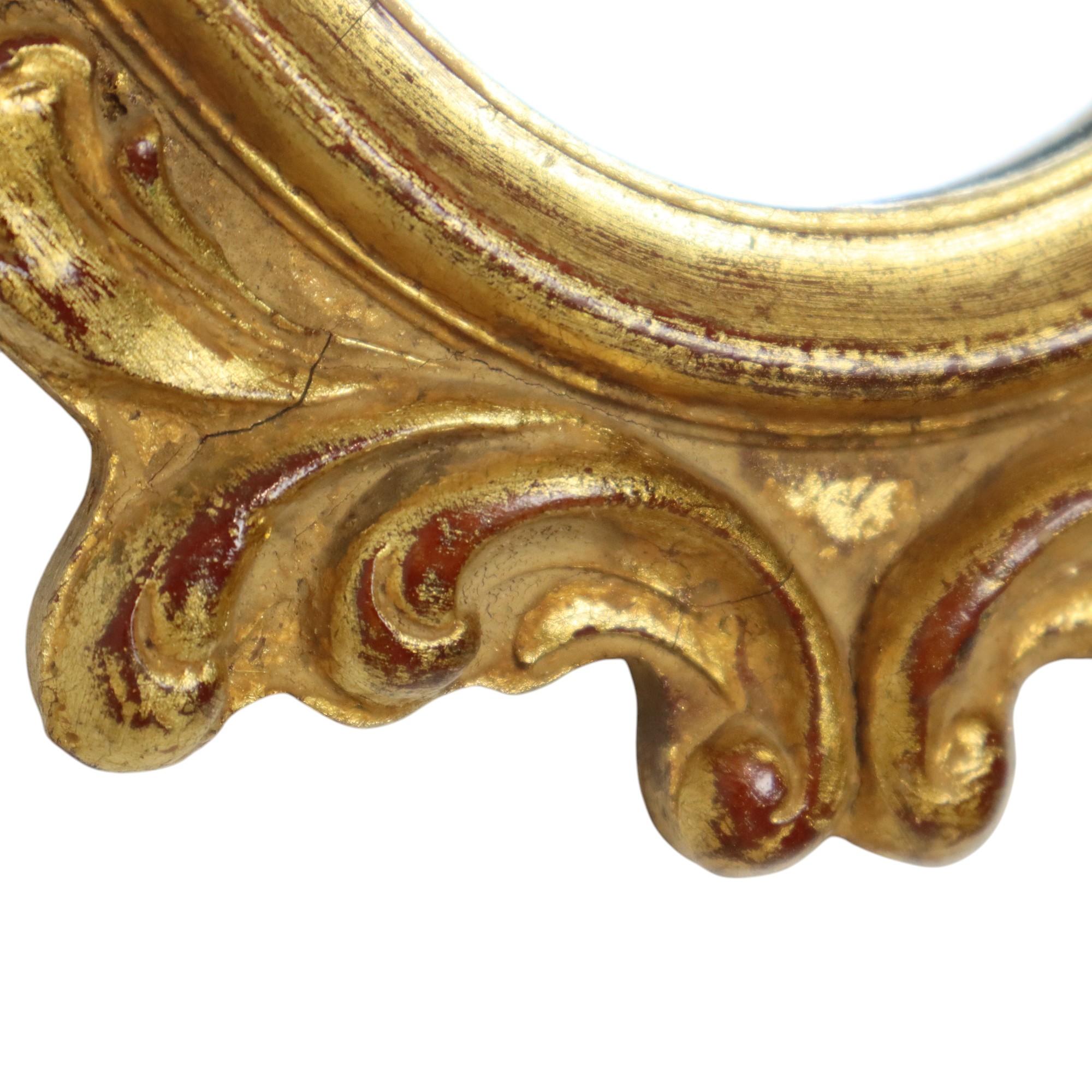 Miroir à crête doré à la feuille d'or Deknudt Facet Hollywood Regency en vente 2