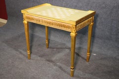 Gold Leaf Gilded English Regency Style Games Backgammon Table by Sligh