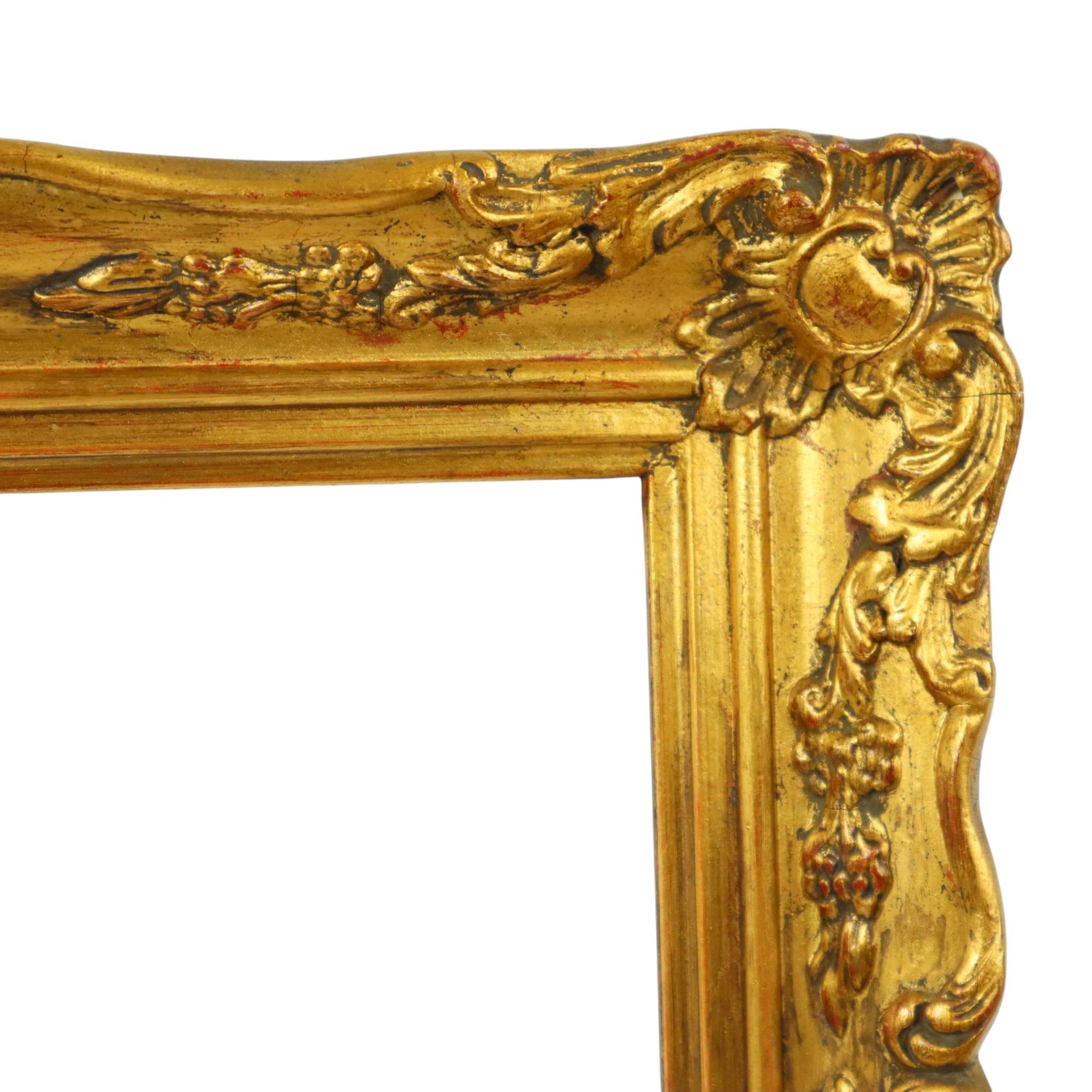 20th Century Gold Leaf Gilded Frame Baroque Style Classic 34x28cm For Sale