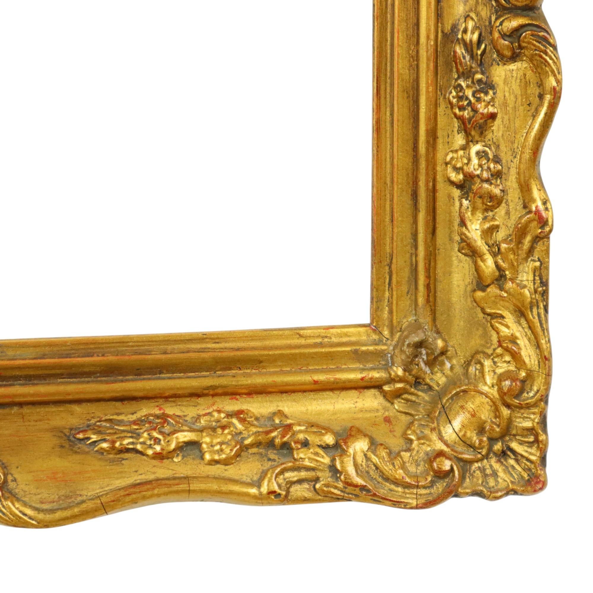 Gesso Gold Leaf Gilded Frame Baroque Style Classic 34x28cm For Sale