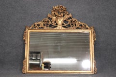 Gold Leaf Gilded French Louis XV Mantle Mirror with Carved Birds Circa 1940