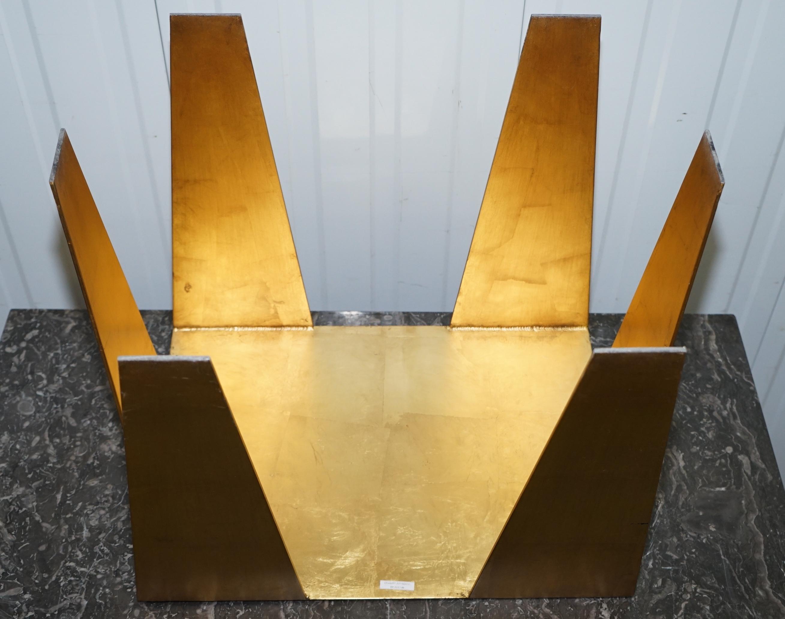 Gold Leaf Gilt Metal Grafton Side Table Designed by Kelly Wearstler 13