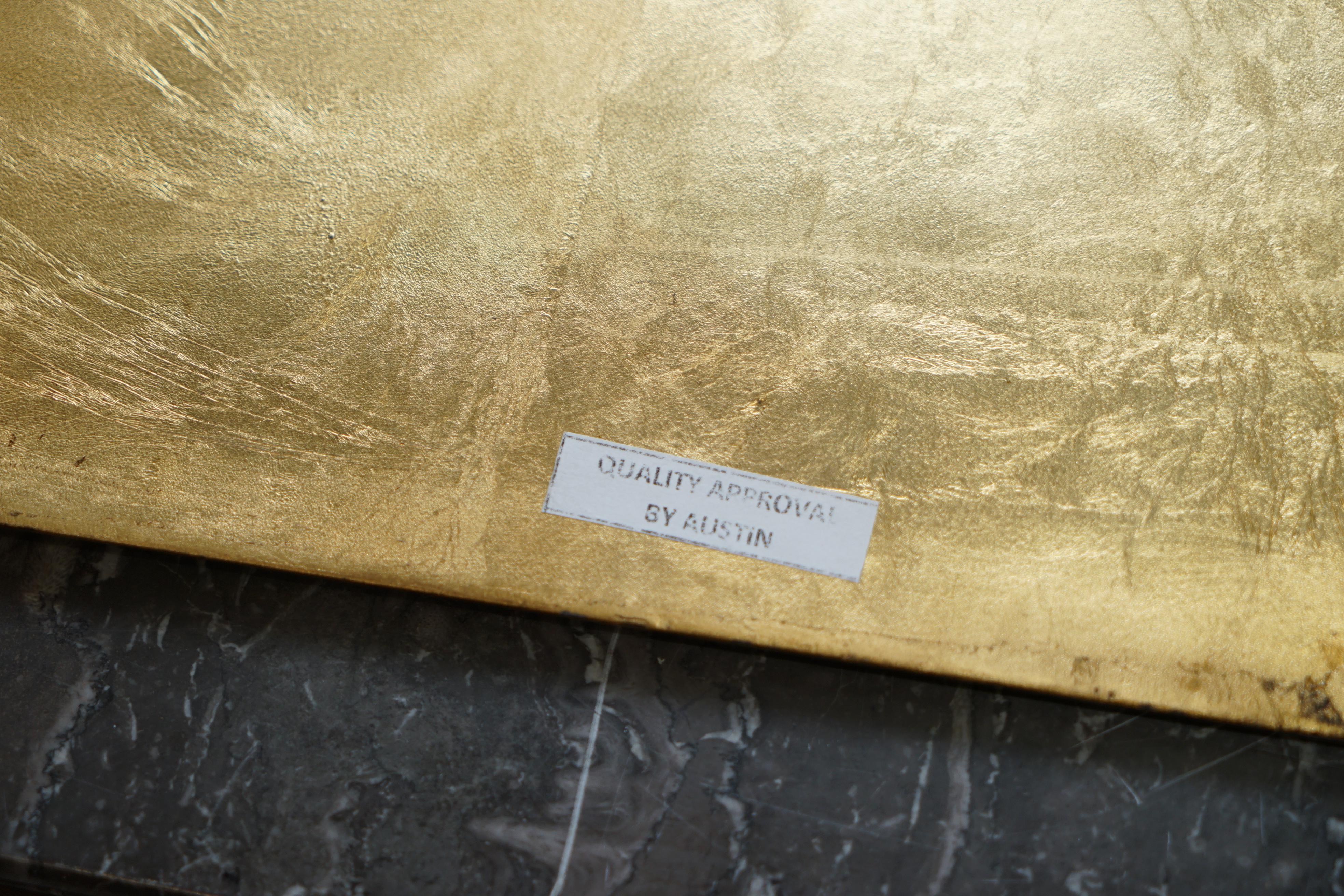 Gold Leaf Gilt Metal Grafton Side Table Designed by Kelly Wearstler 14