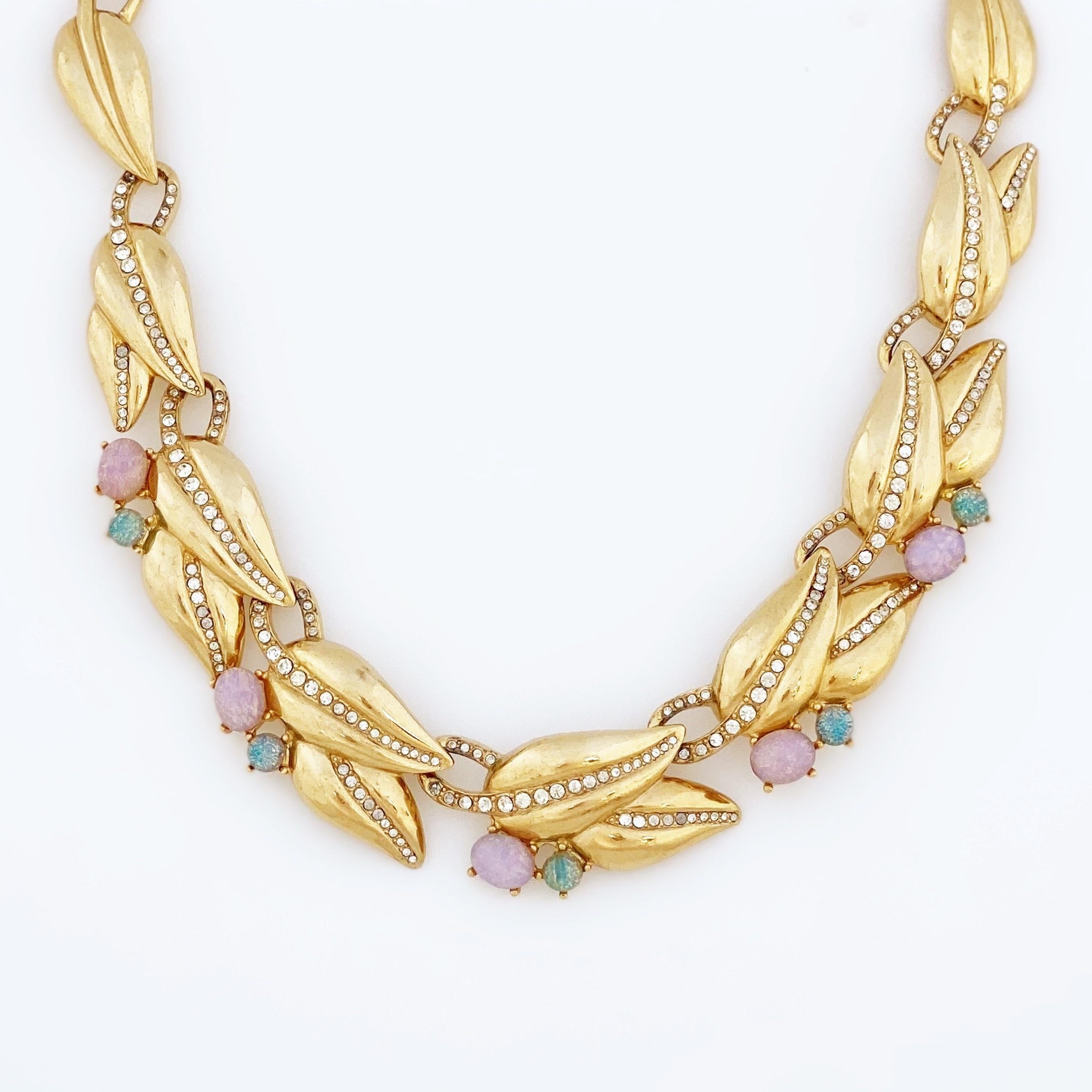 gold leaf choker necklace