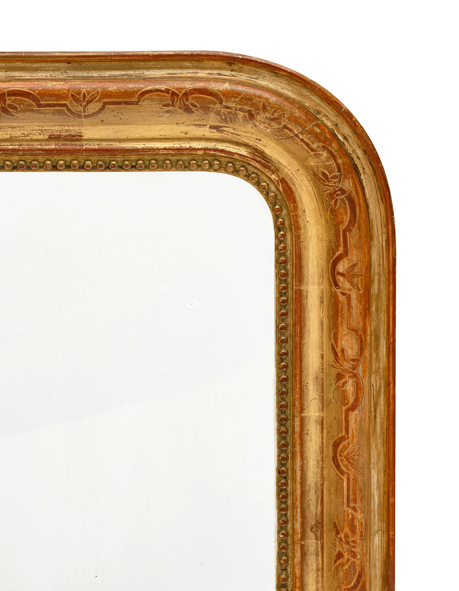 Mid-19th Century Gold Leaf Louis Philippe Period Mirror