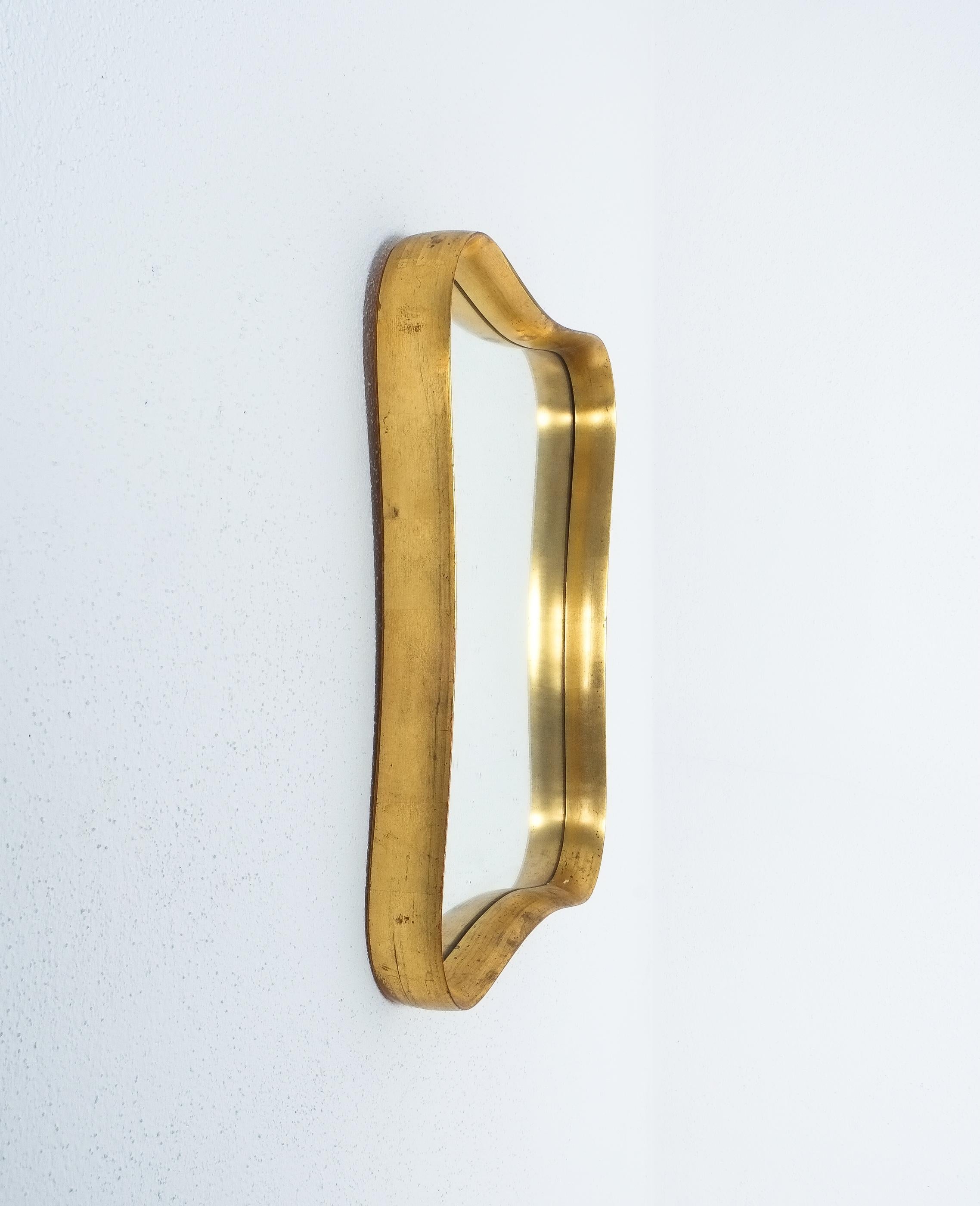 Italian Gold Leaf Mirror Classical Shape, Midcentury, France For Sale