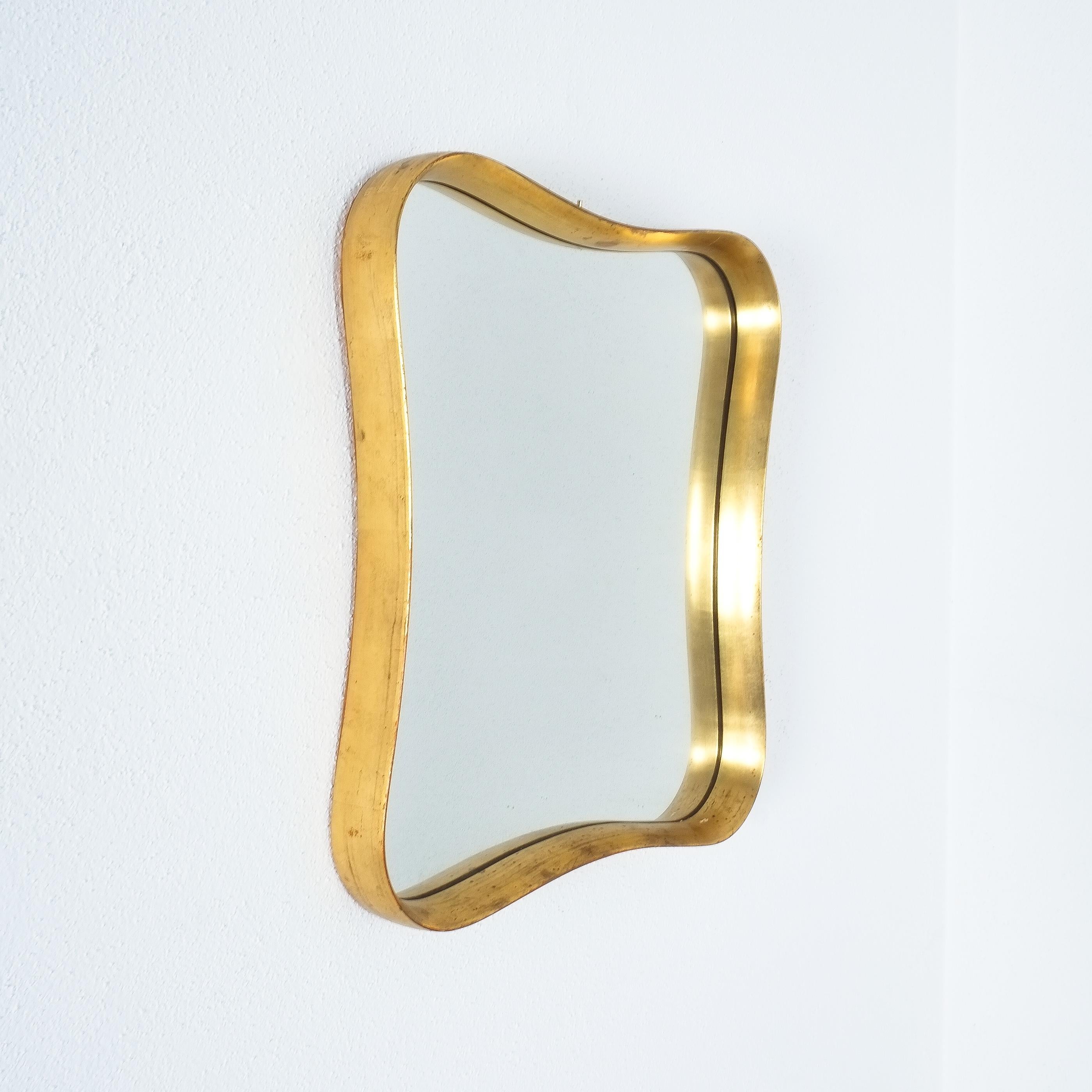 Gold Leaf Mirror Classical Shape, Midcentury, France In Good Condition For Sale In Vienna, AT