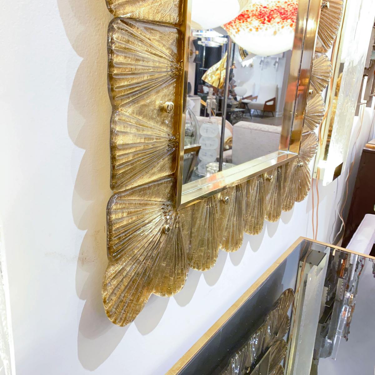 Italian Gold Leaf Murano Glass Mirror