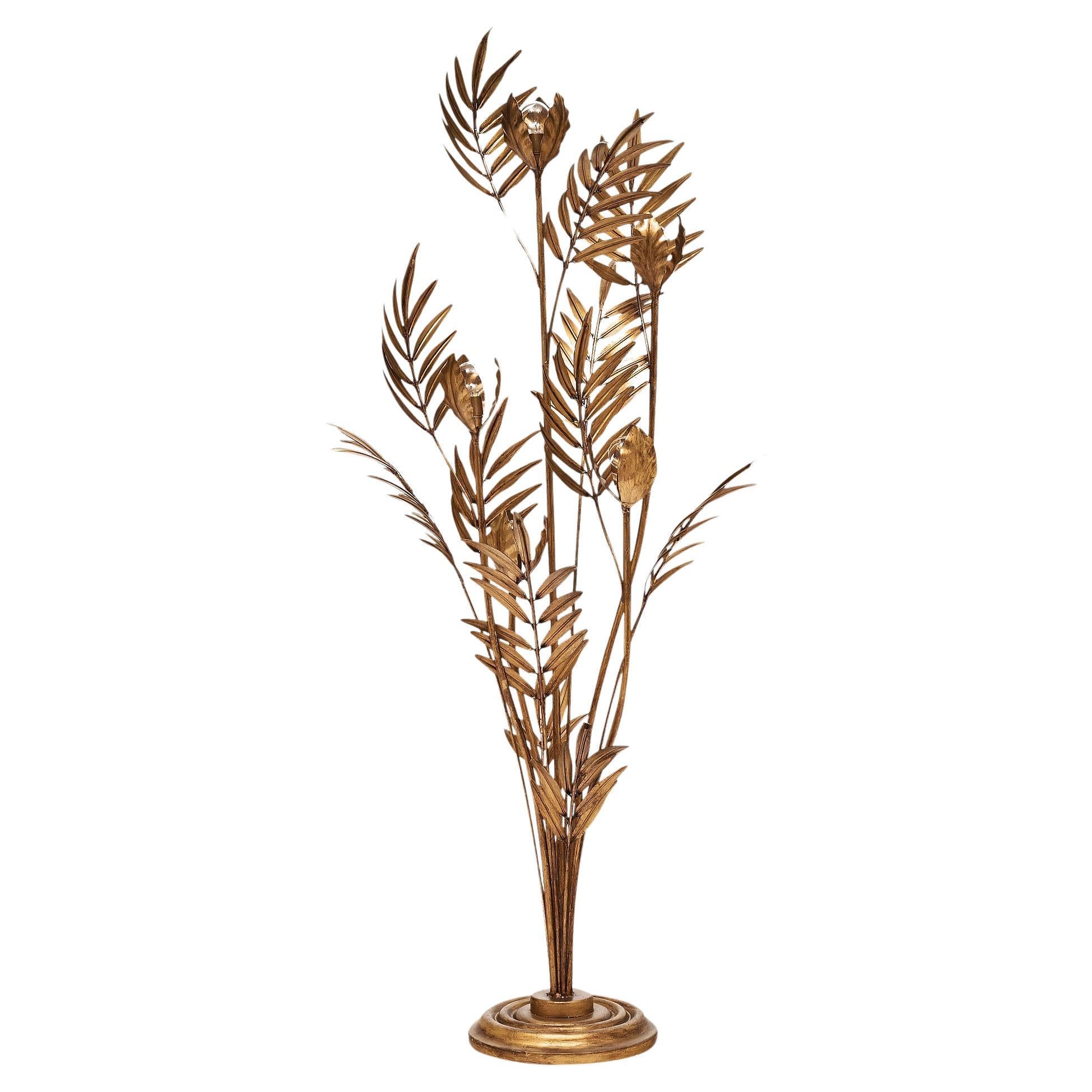 Gold Leaf Palm Floor Lamp