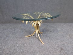 Gold Leaf Palm Tree Side Table