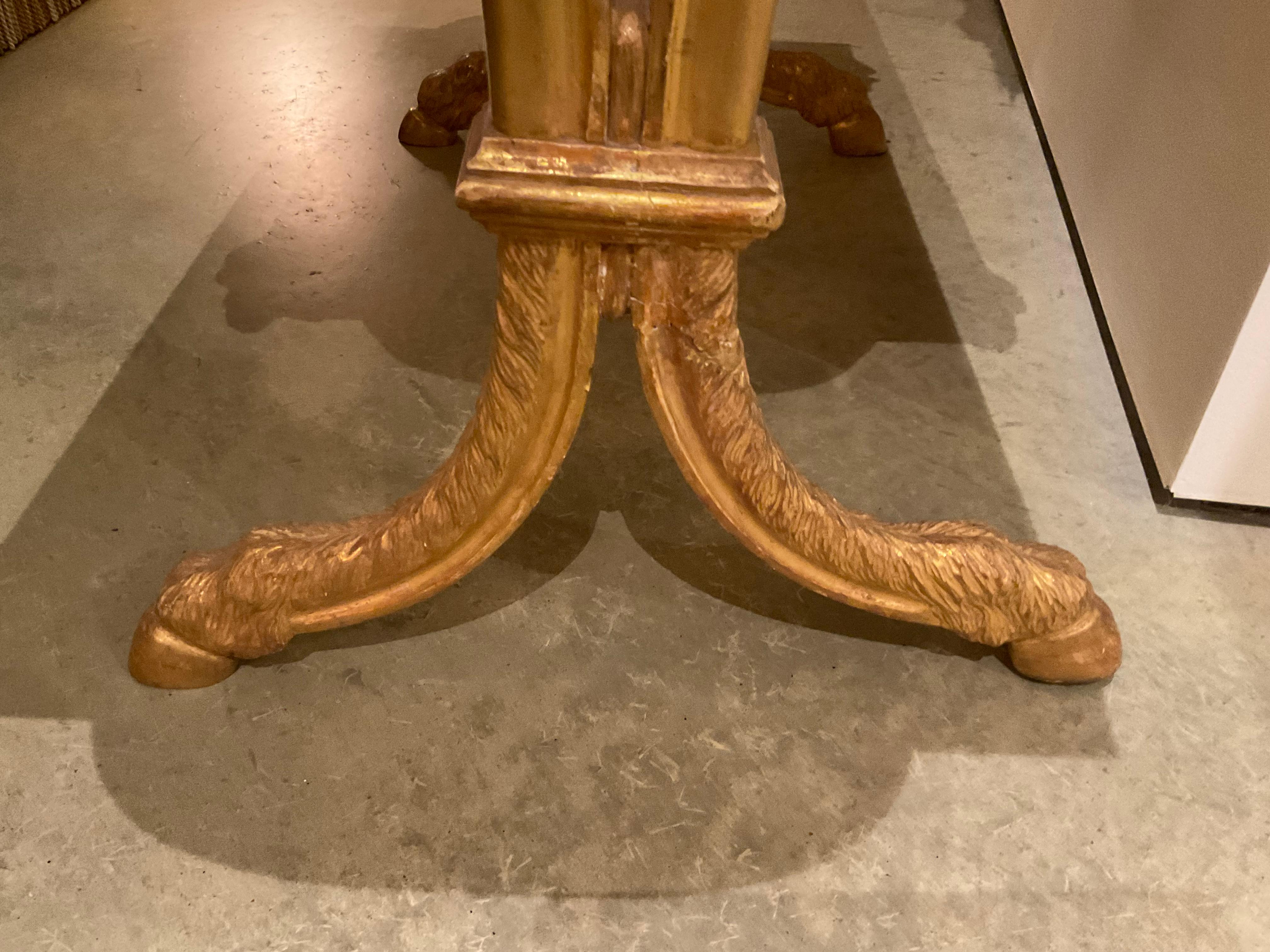 Giltwood Gold Leaf Rams Head Table For Sale