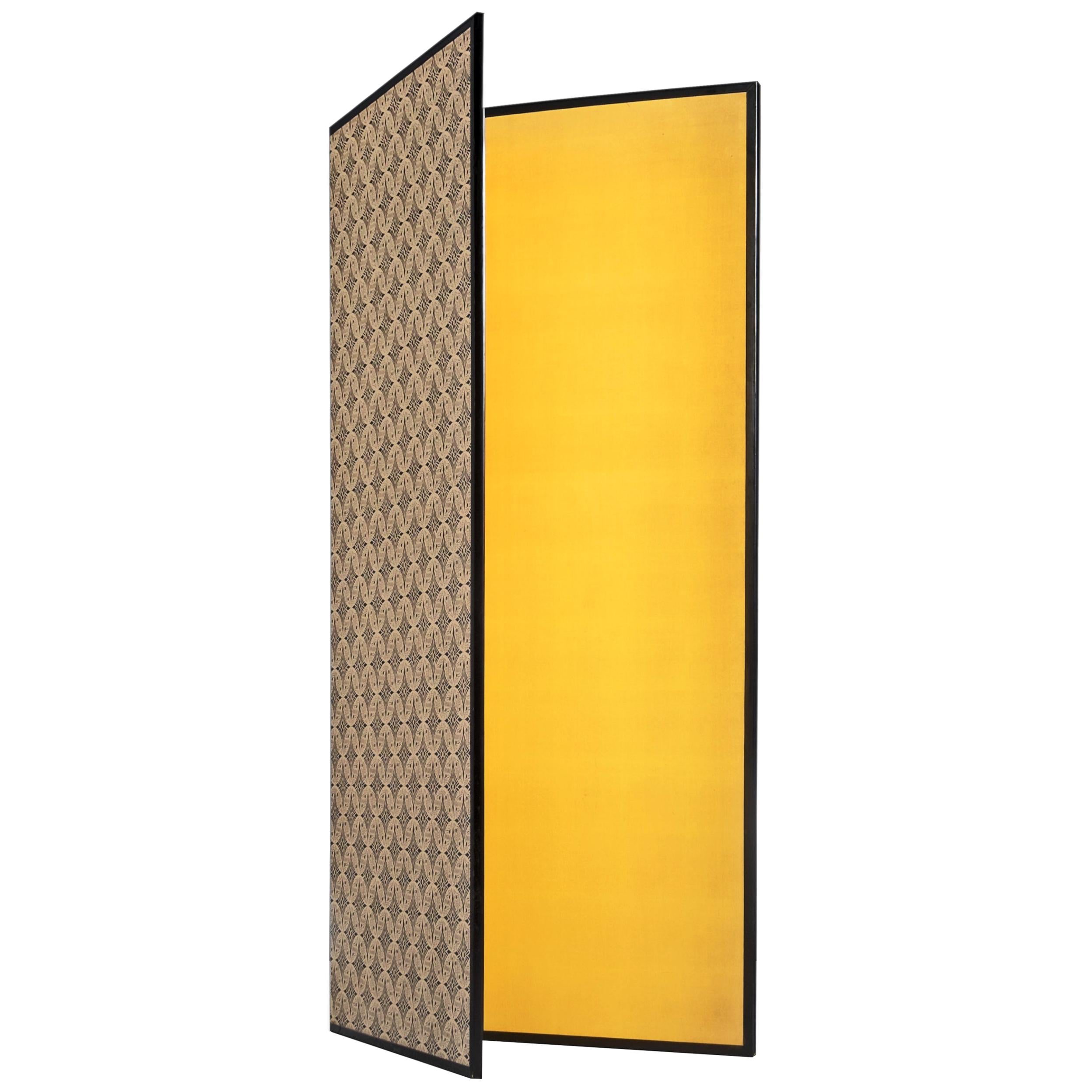 Gold Leaf Room Divider or Screen with Two Panels