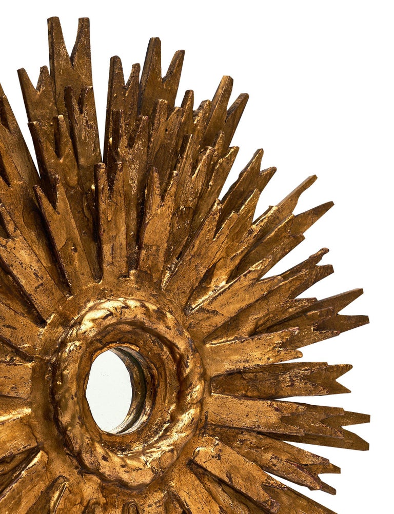 Gold Leaf Sunburst Mirror at 1stDibs