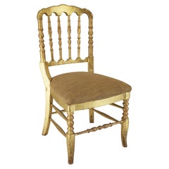 Blattgold-Stuhl von Tiffany im Chiavari-Stil, Frankreich, 1960er Jahre 