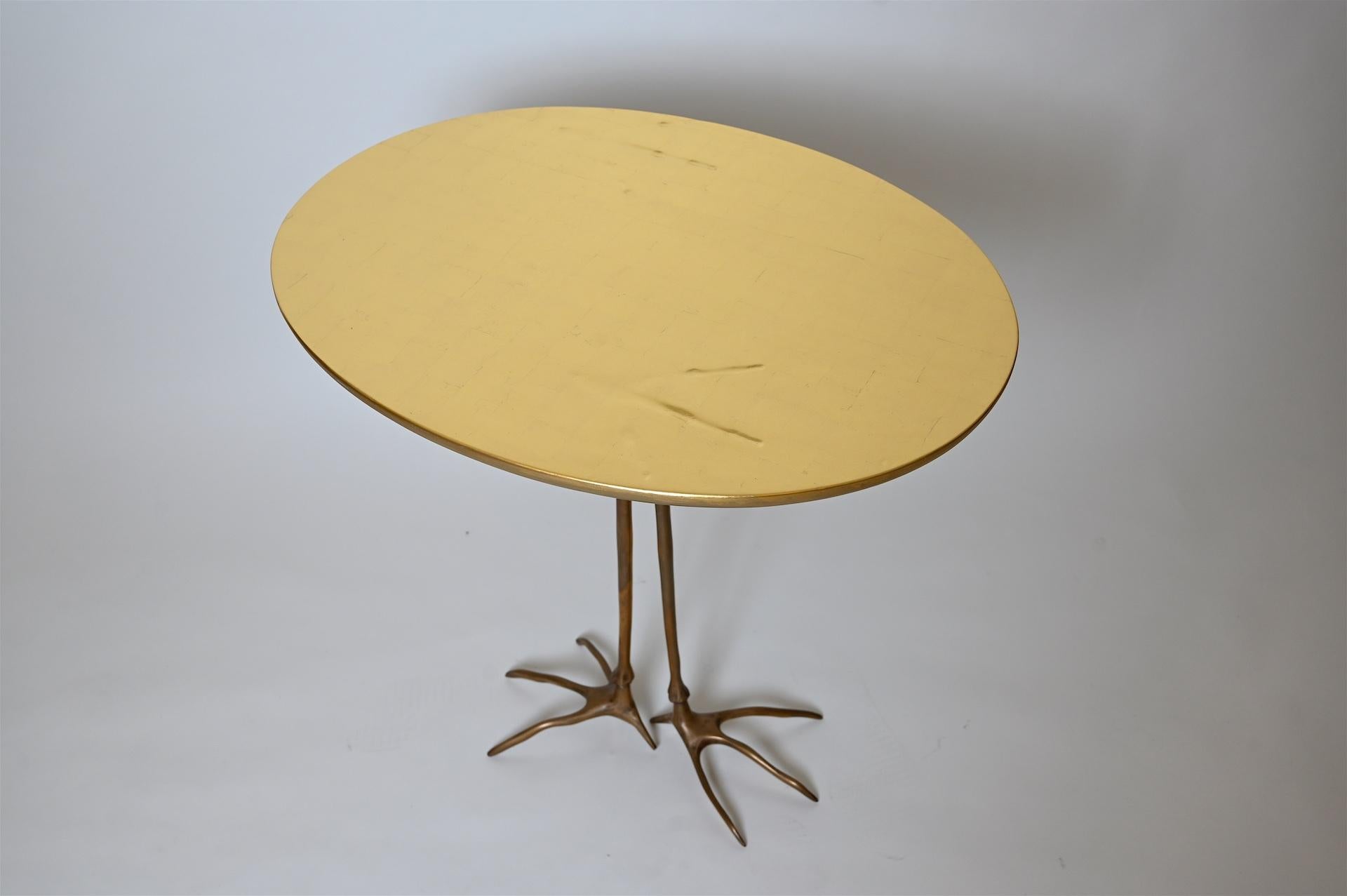 Mid-Century Modern Gold Leaf 'Traccia' Table by Meret Oppenheim