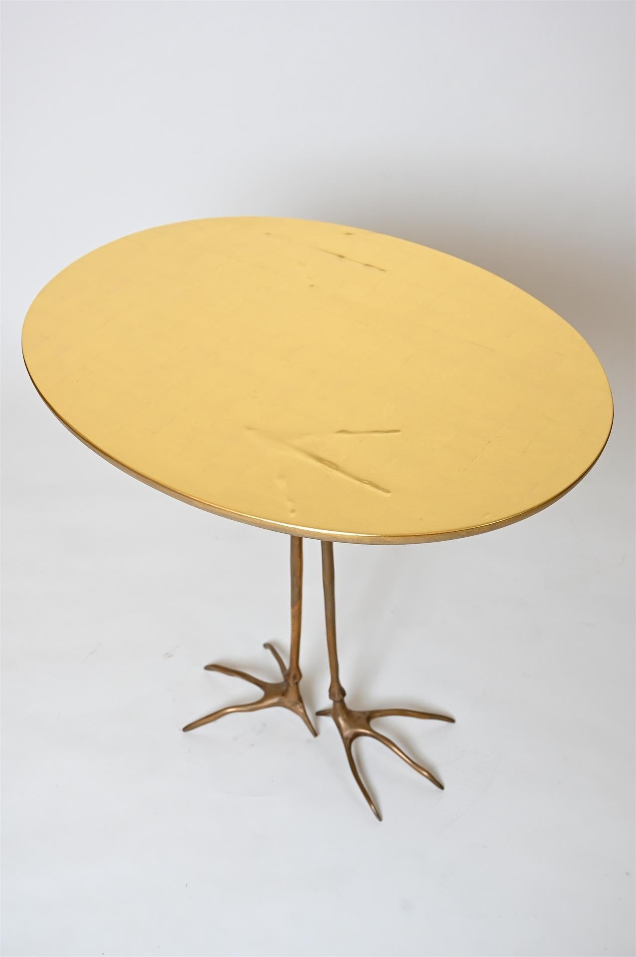 Gold Leaf 'Traccia' Table by Meret Oppenheim In Good Condition In London, GB