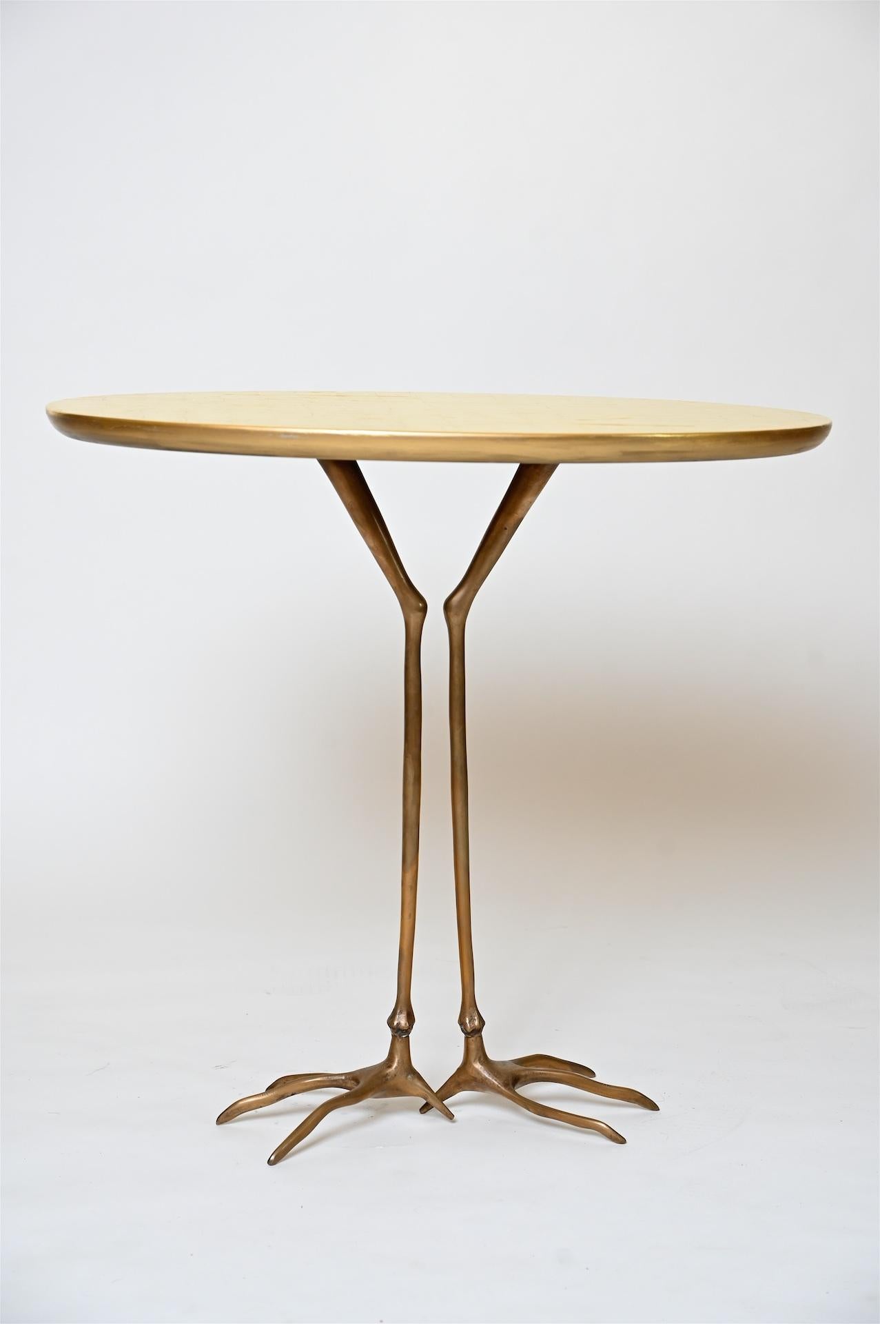 Wood Gold Leaf 'Traccia' Table by Meret Oppenheim