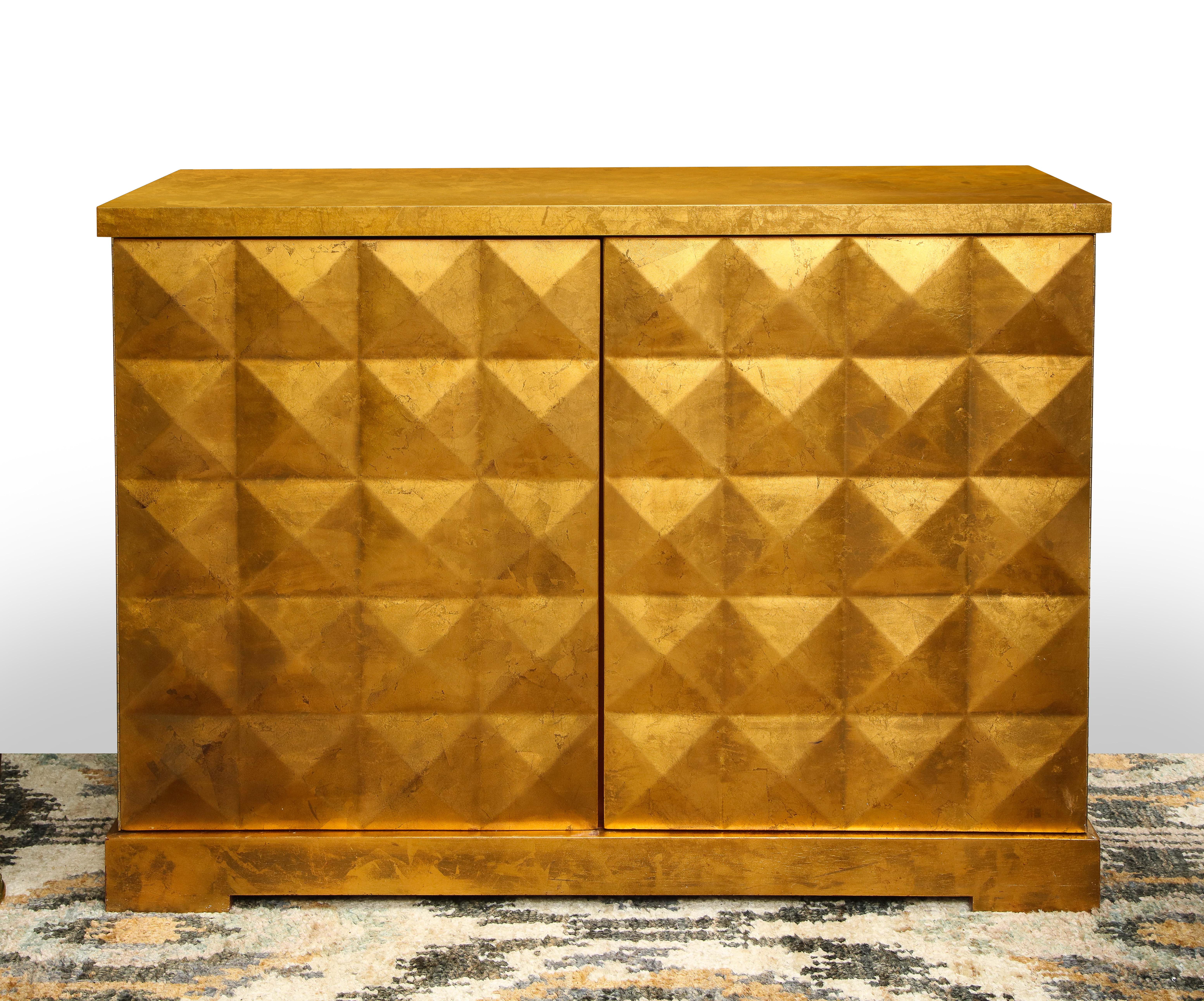 Art Deco Gold Leaf Two Door Cabinet 