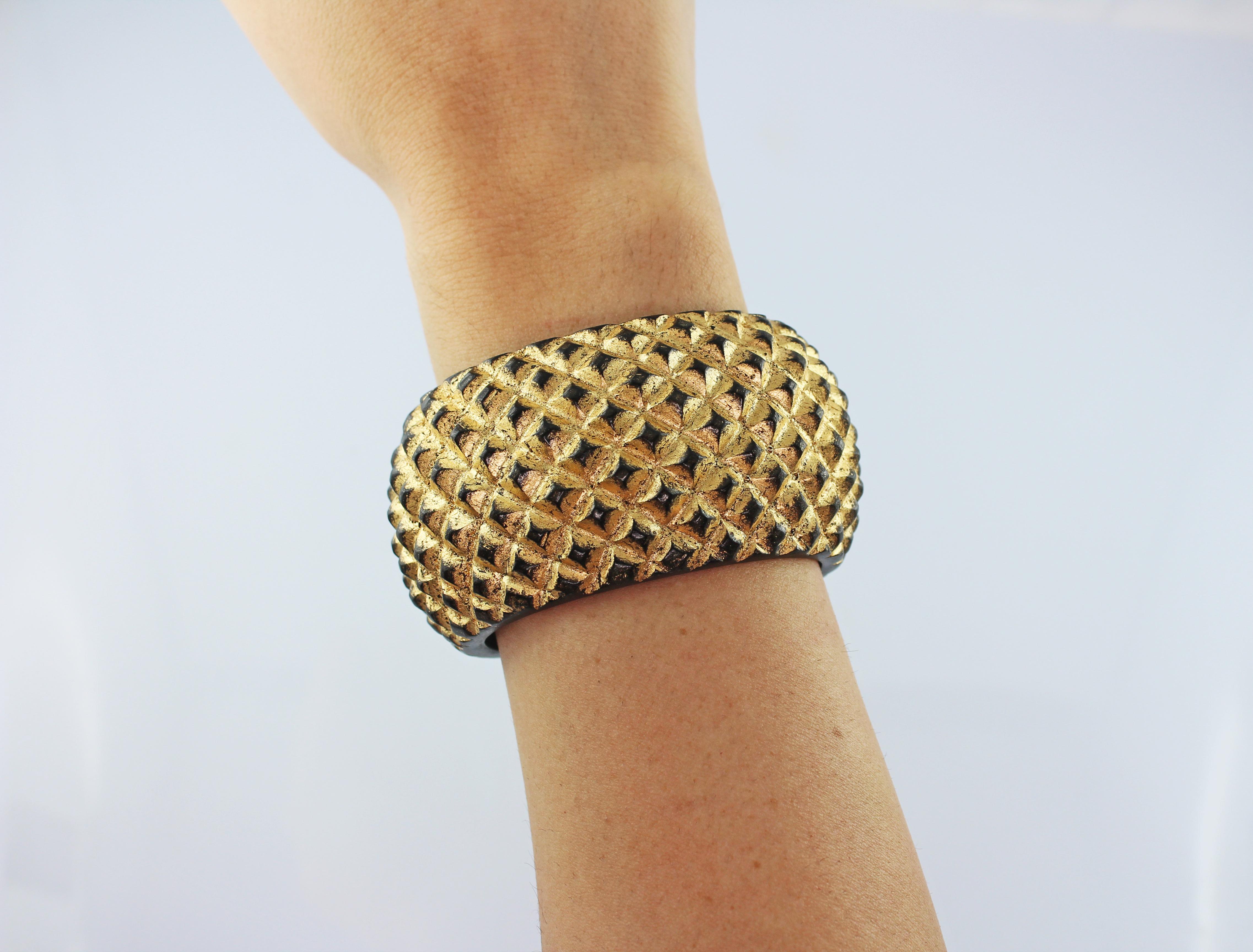 gold leaf bracelet cuff