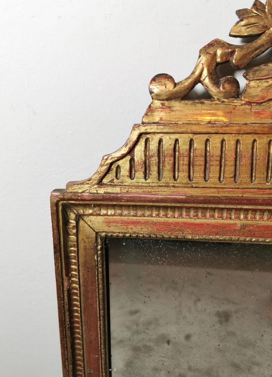 Louis XVI French Gold Leaf Wood Mirror 1750 2