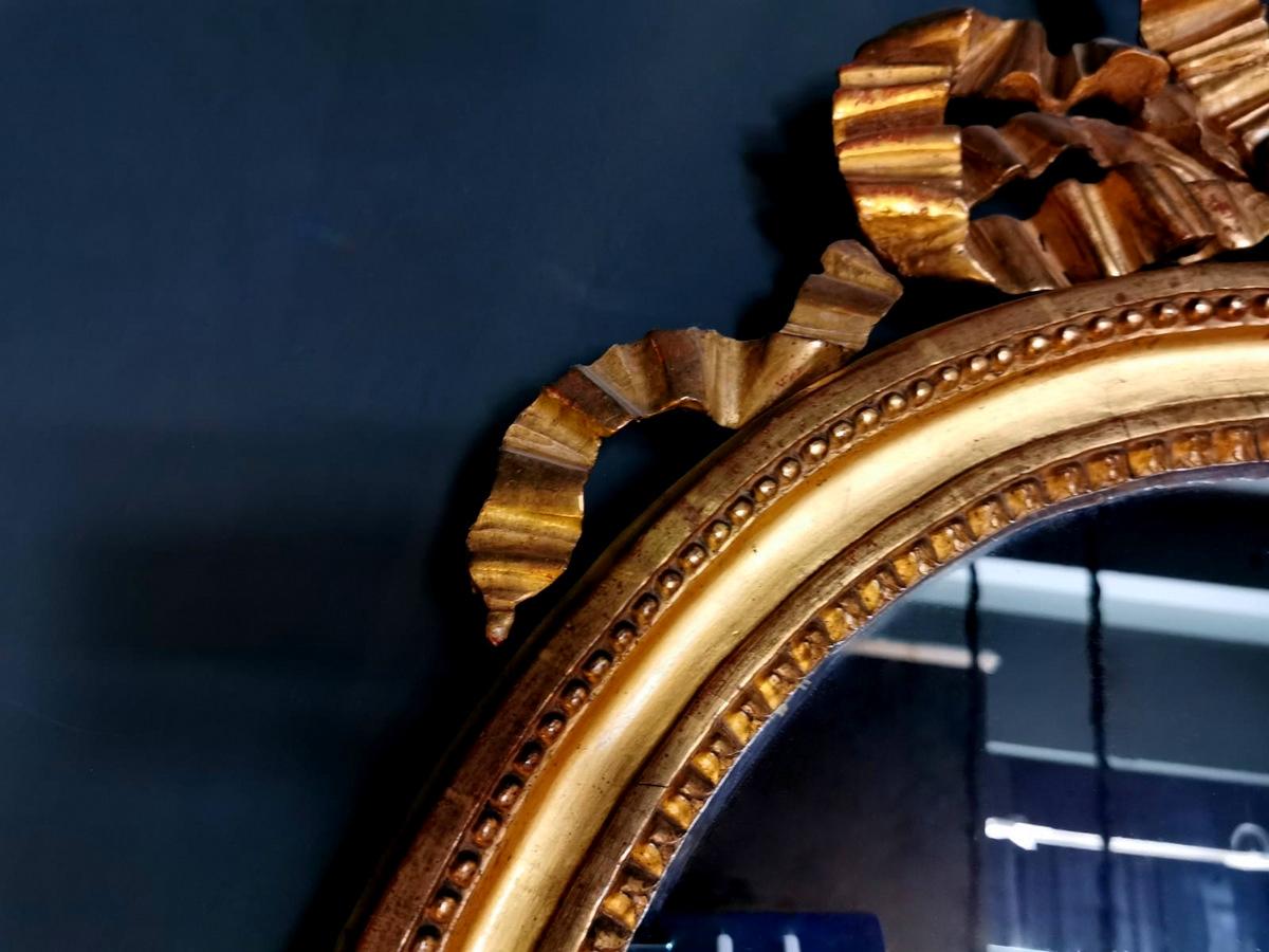 Louis XVI French Gold Leaf Wood Mirror 9