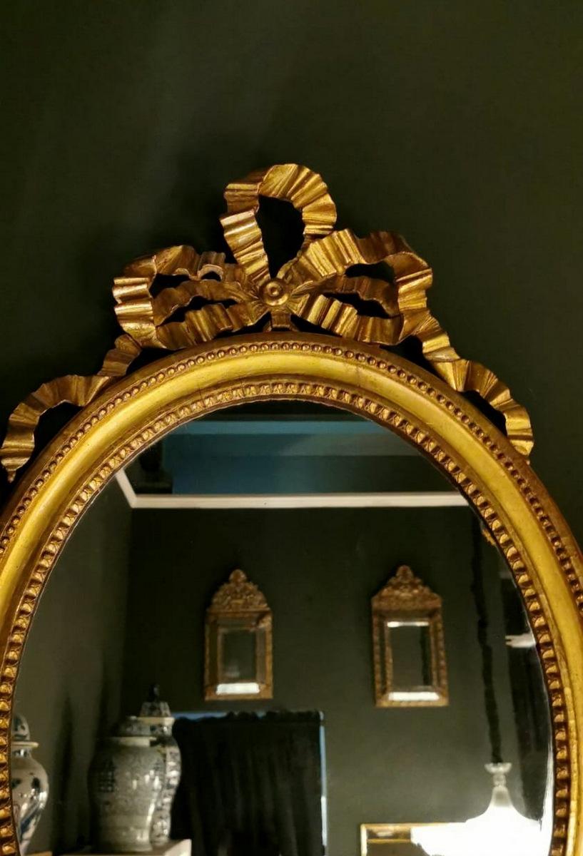 Louis XVI French Gold Leaf Wood Mirror 2