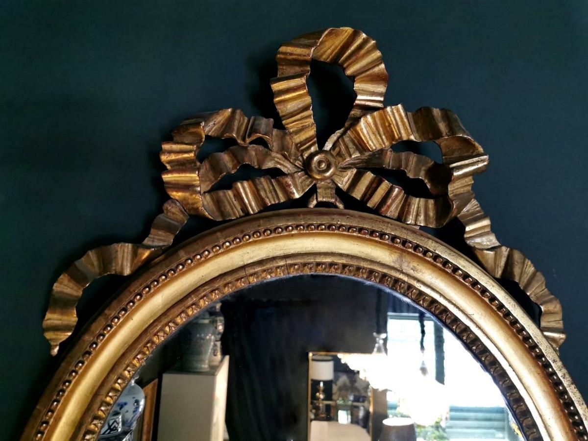 Louis XVI French Gold Leaf Wood Mirror 3