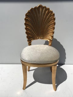 Gold Leafed Venetian Grotto Style Shell Dining Chairs