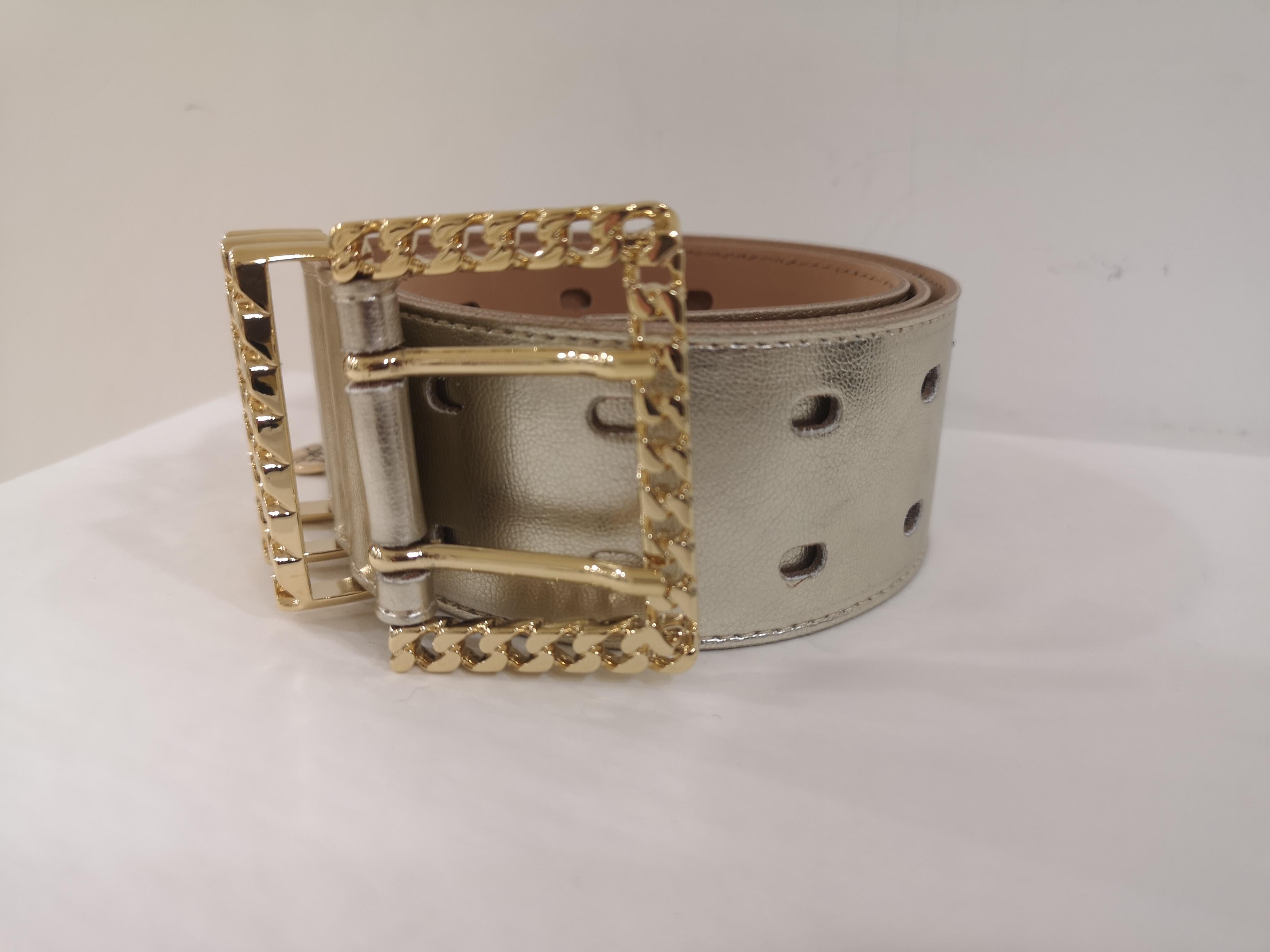 Gold leather and gold hardware belt NWOT 1