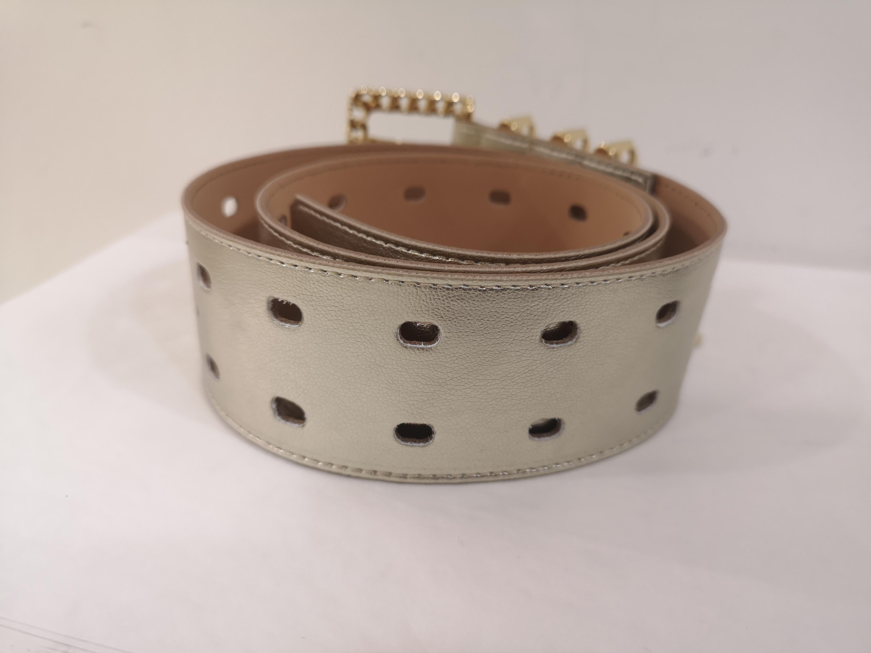 Gold leather and gold hardware belt NWOT 2