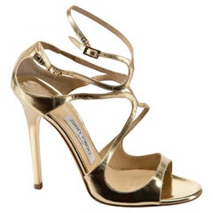 Gold Leather Ivette Strappy Sandals Size IT 38