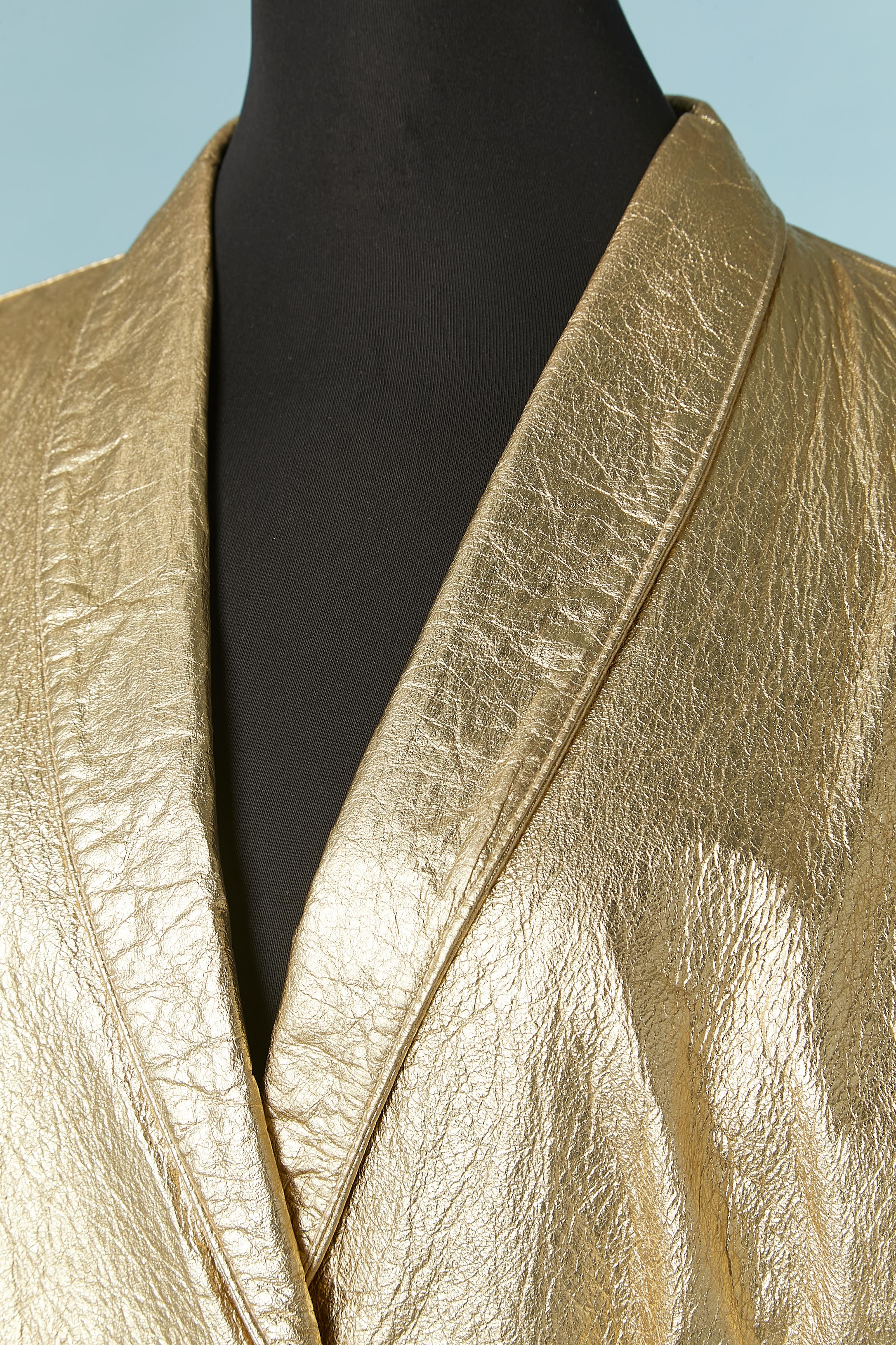 Chaqueta de cuero dorada con hebilla en la cintura El Jony Álamo de Nashville Marrón en venta