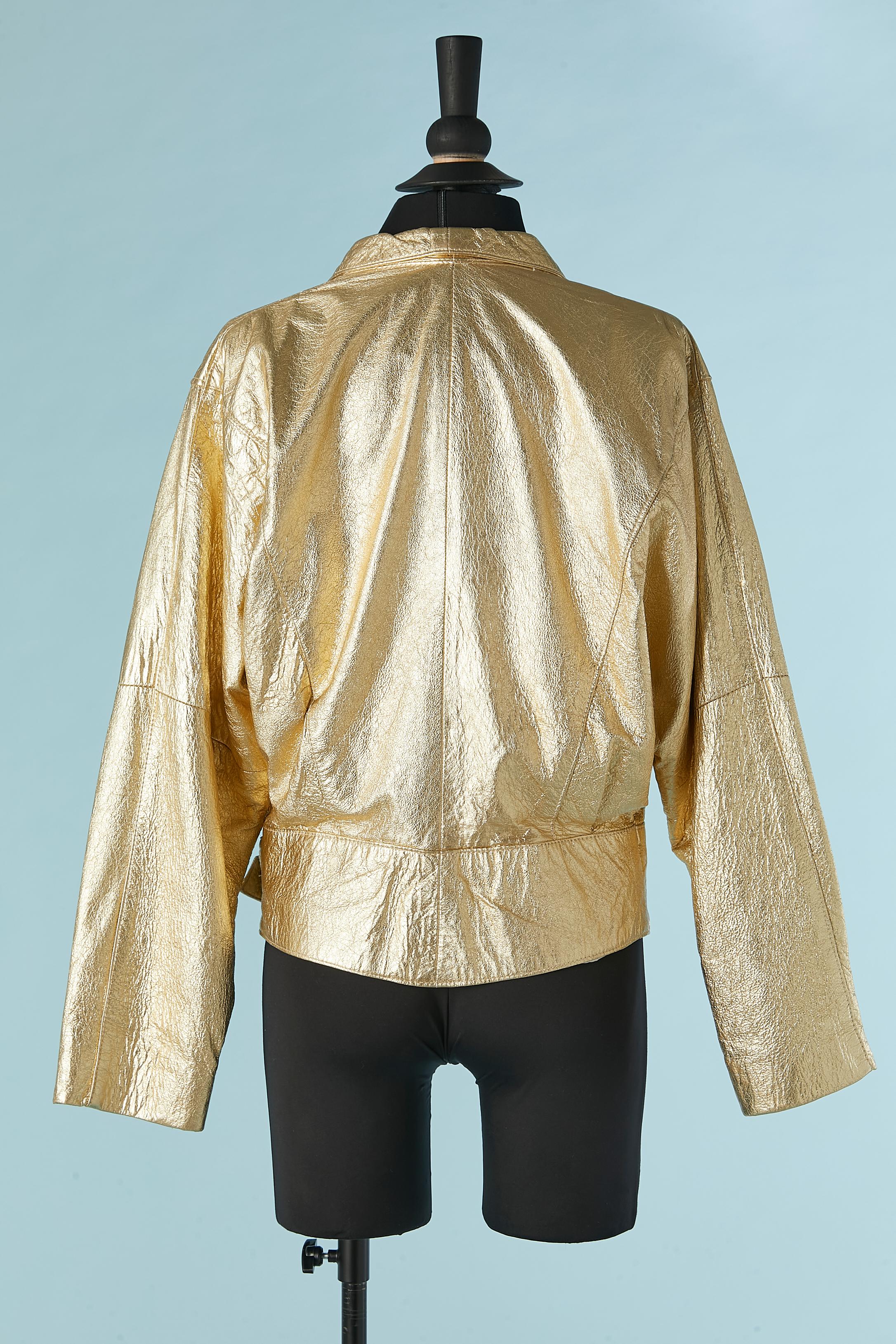 Gold leather jacket with buckle on the waist The Jony Alamo of Nashville  For Sale 1