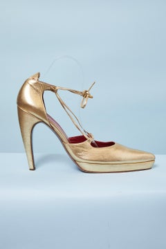 Gold leather plateforme pumps MASSARO for CHANEL HAUTE - COUTURE