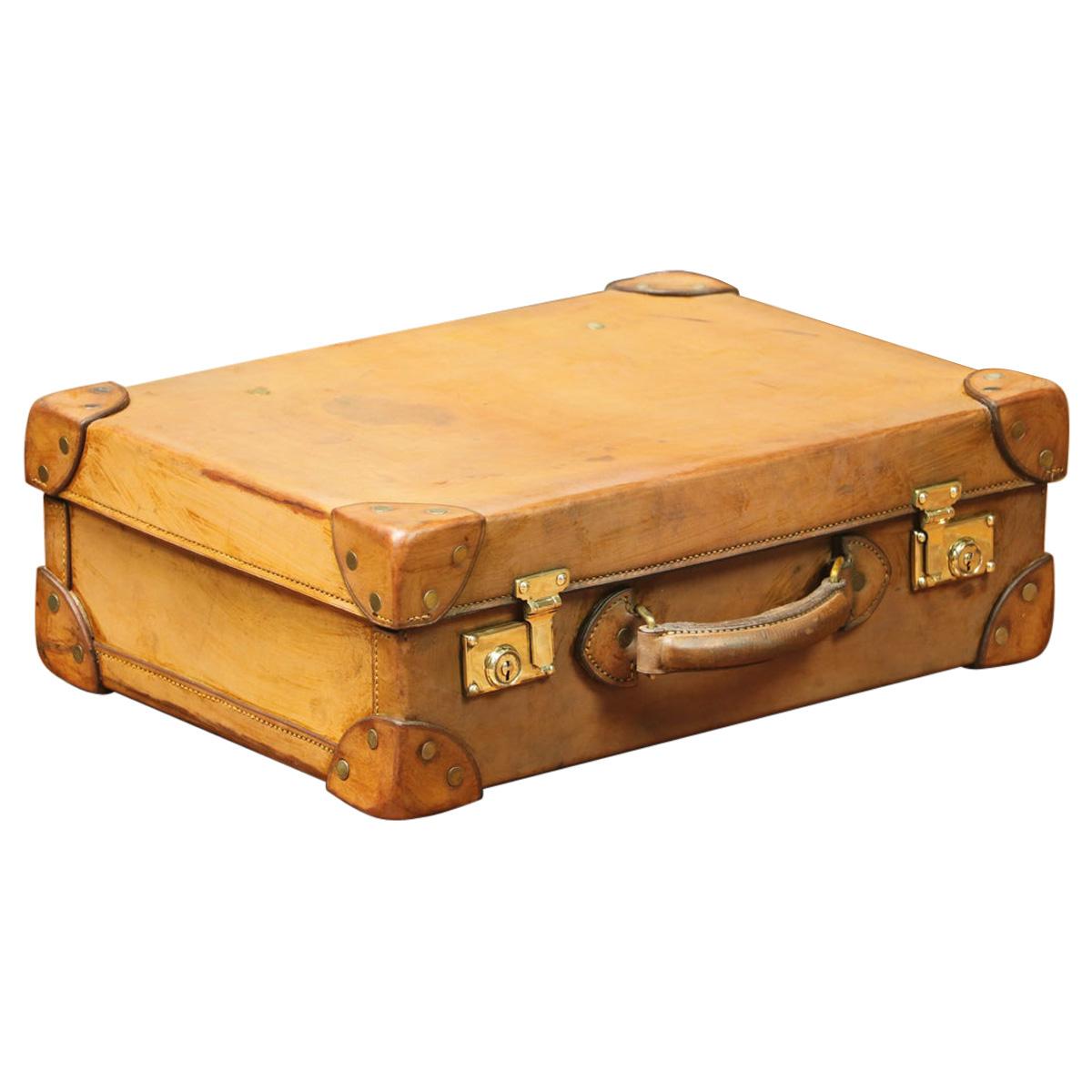 Gold Leather Suitcase at 1stDibs