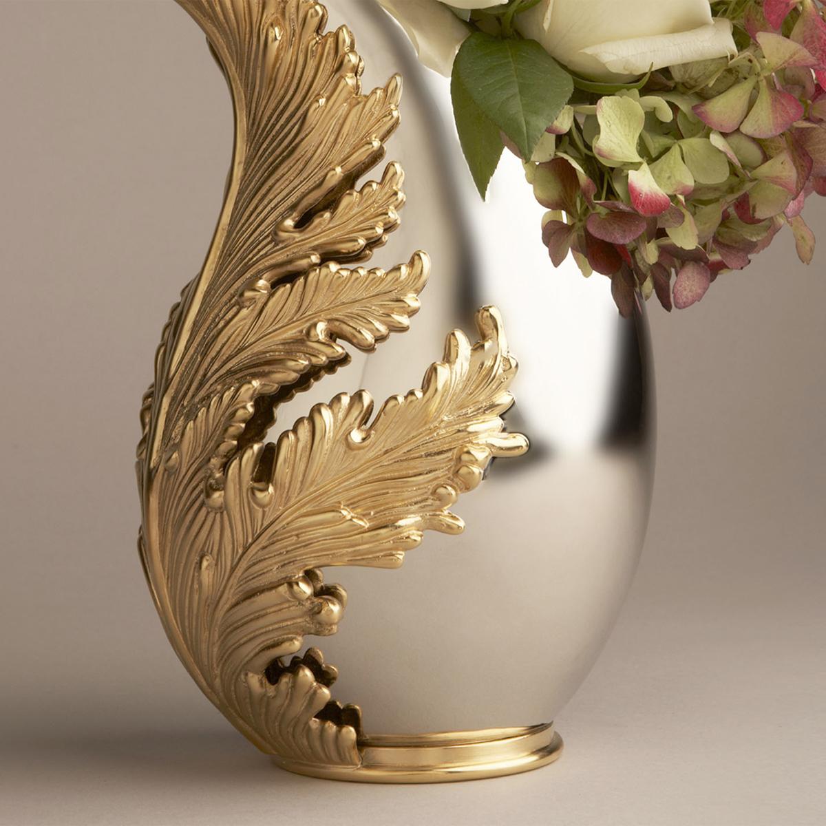 Gold Leave Vase with 24-Karat Gold Plate In New Condition For Sale In Paris, FR