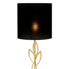 Gold Leaves Table Lamp in Gold Plated Brass