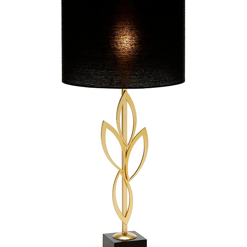 Portuguese Gold Leaves Table Lamp in Gold Plated Brass For Sale