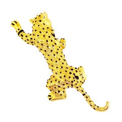 Vintage Gold Leopard Figural Brooch by Carolee, 1980s