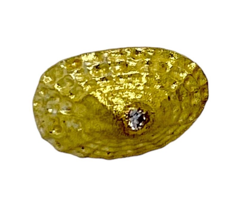 Gold Limpet Shell Posts with Diamonds For Sale at 1stDibs