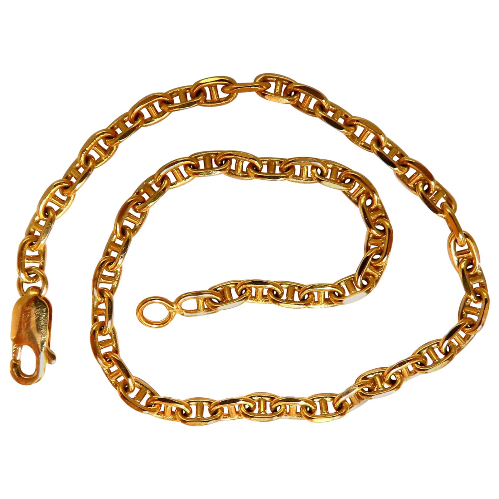 Gold Link 14 Karat Anklet Bracelet 7.9 Gram Unisex
