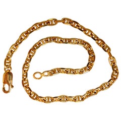 Gold Link 14 Karat Anklet Bracelet 7.9 Gram Unisex