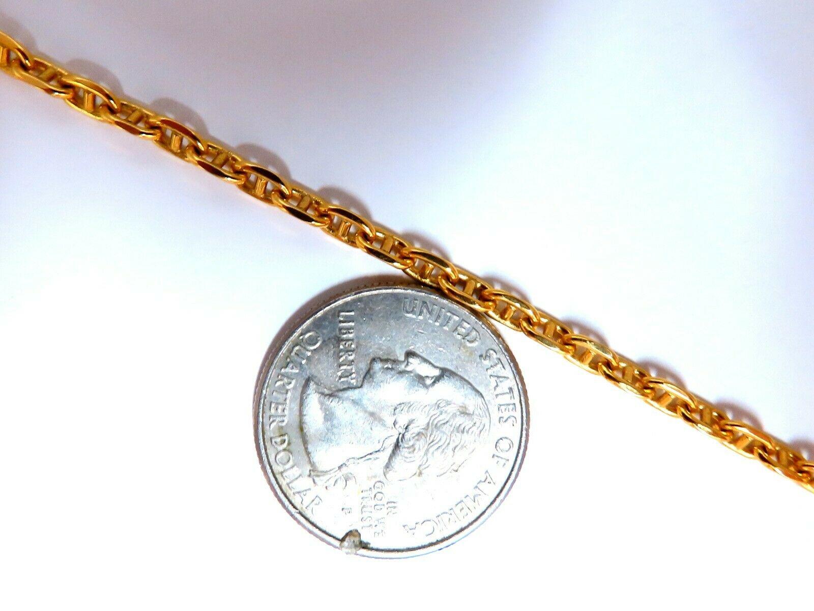 Gold Link 14 Karat Anklet Bracelet 7.9 Gram Unisex In New Condition In New York, NY