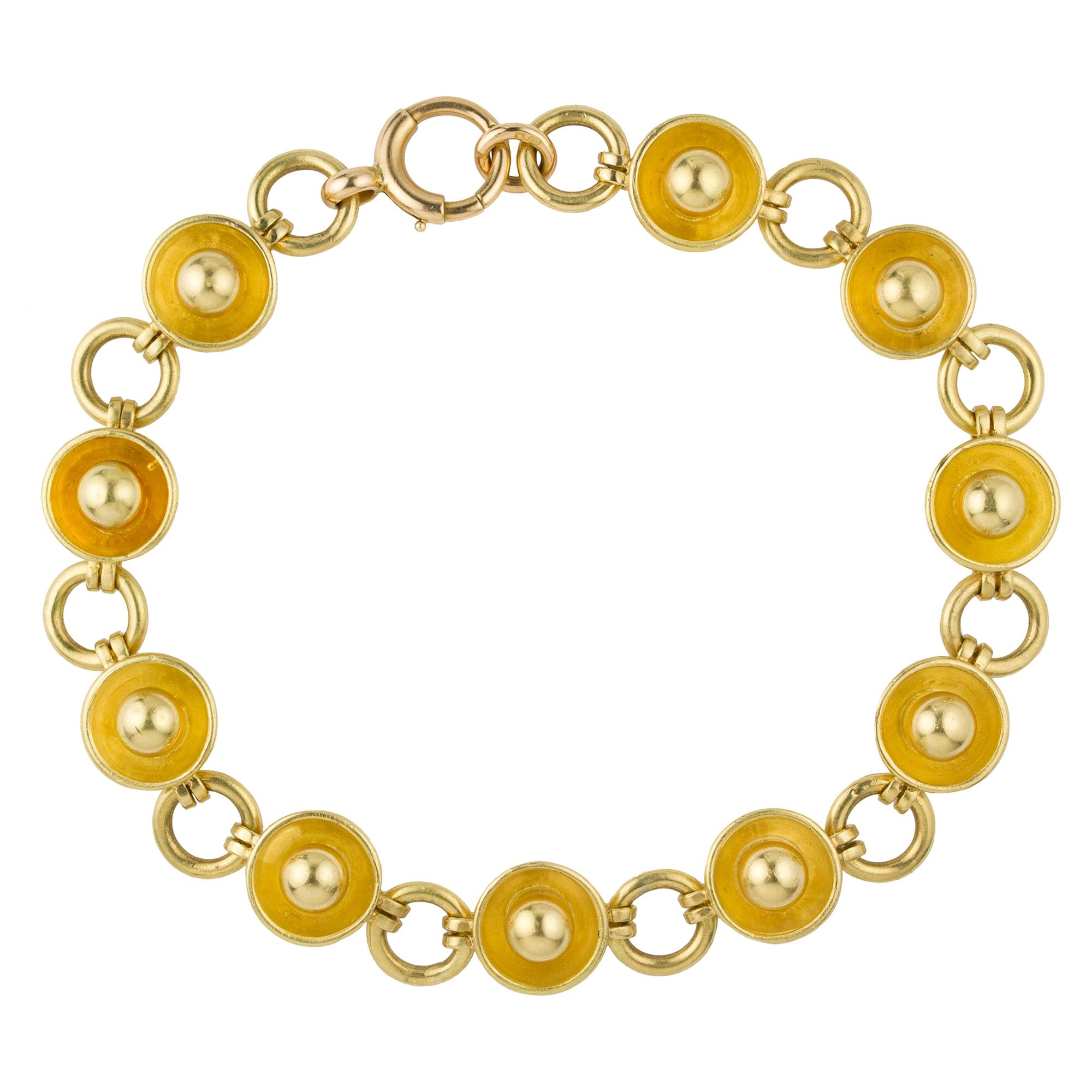 UnoAErre Gold Link Bracelet For Sale at 1stDibs